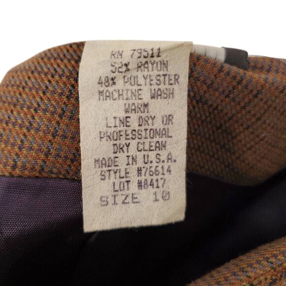 Inclinations Micro Houndstooth Pleated Back Zip Pencil Skirt Brown Tan Size 10 - Picture 8 of 12